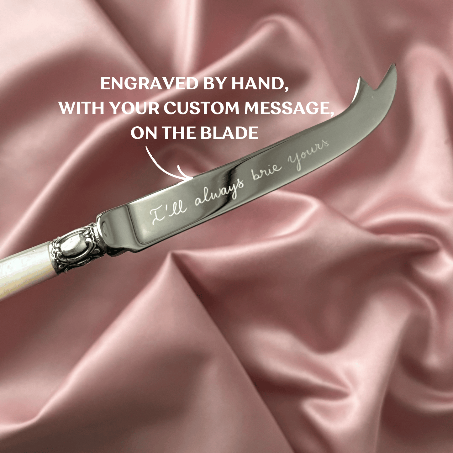 Set of 2 Personalised Cheese and Butter Knives - Mother of Pearl