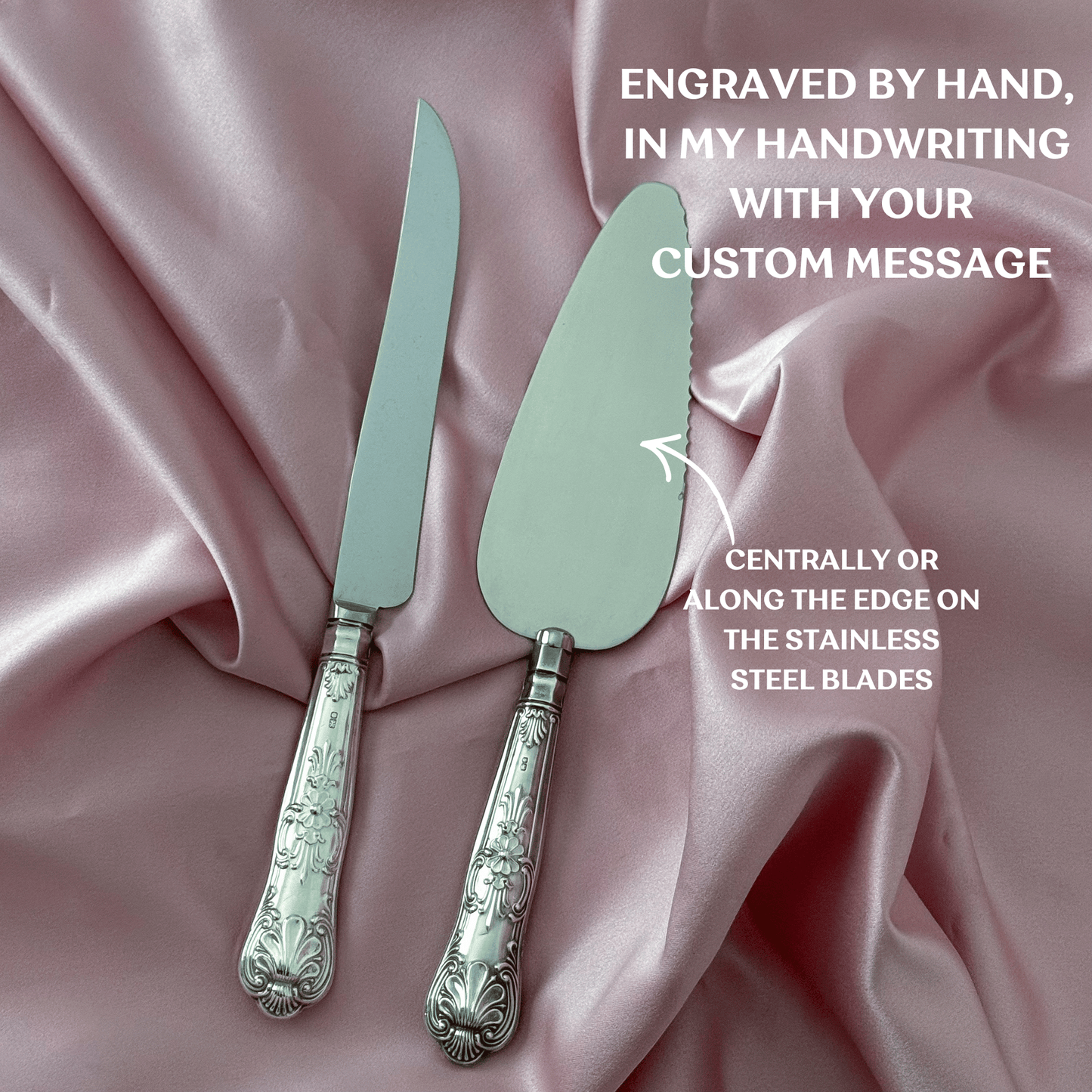 Wedding Gift Set: Personalised Vintage Cake Slice and Knife | Shell