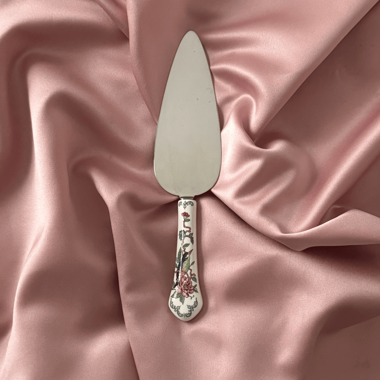 Personalised Vintage Cake Slice | China Handle with Bird