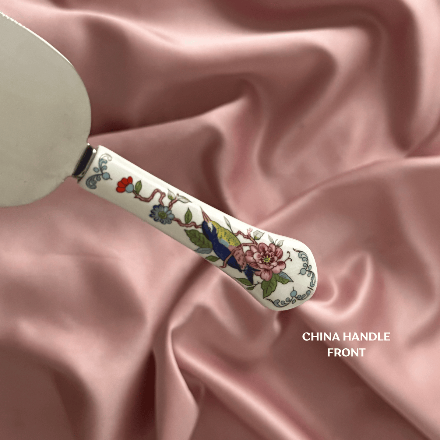 Personalised Vintage Cake Slice | China Handle with Bird