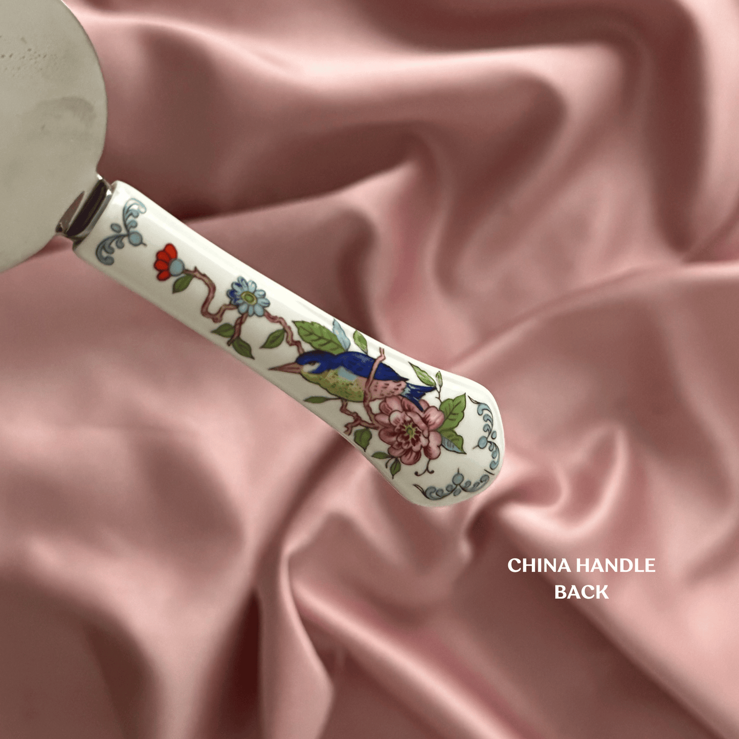 Personalised Vintage Cake Slice | China Handle with Bird