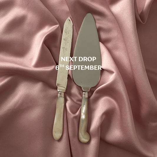 Wedding Gift Set: Personalised Mother Of Pearl Cake Knife and Cake Slice