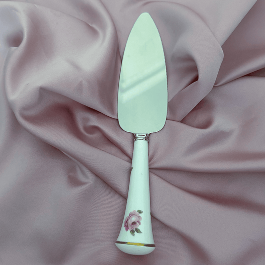 Personalised Vintage Cake Slice | China Handle  | Rose