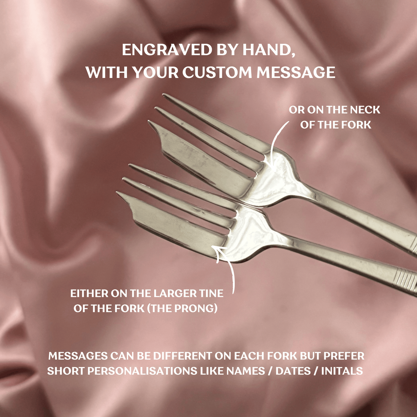 Set of 2 Personalised Vintage Cake Forks