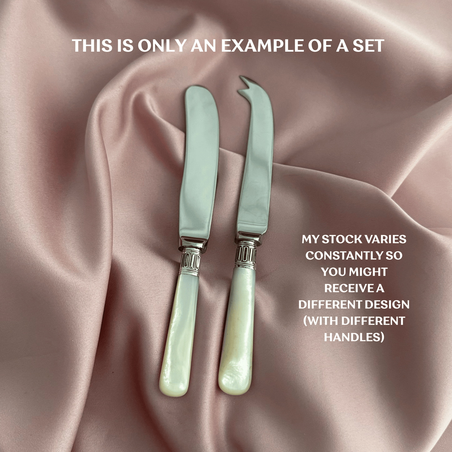 Set of 2 Personalised Cheese and Butter Knives - Mother of Pearl