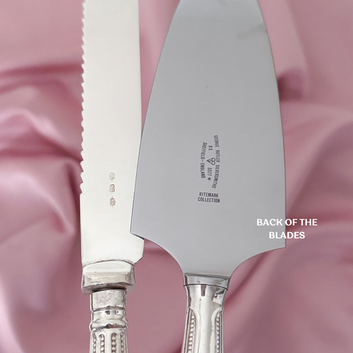Wedding Gift Set: Personalised Vintage Cake Slice and Knife | Beaded