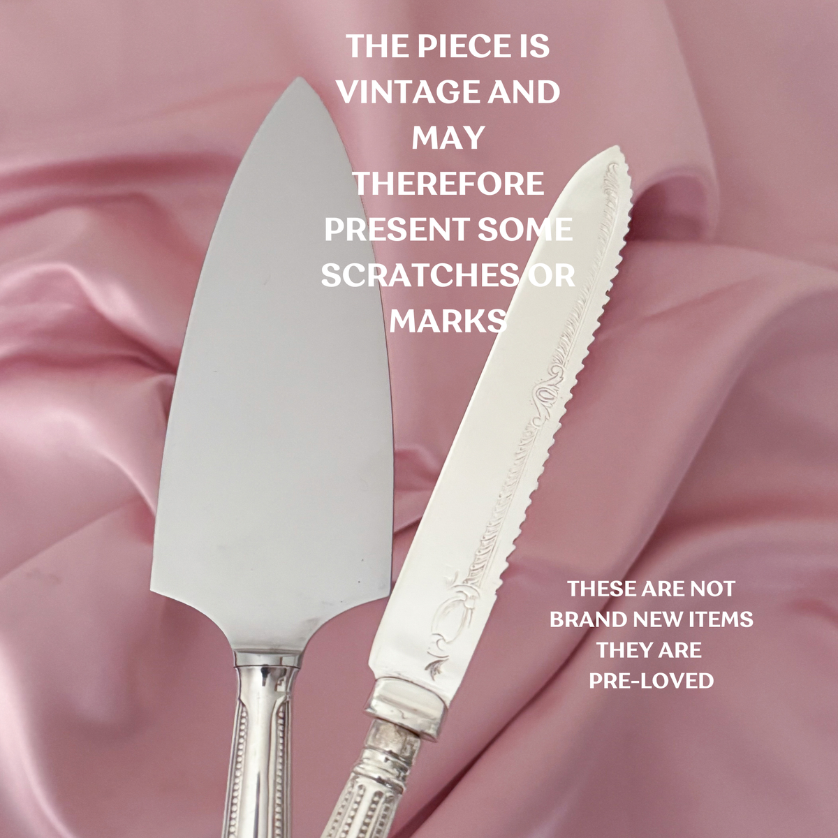 Wedding Gift Set: Personalised Vintage Cake Slice and Knife | Beaded