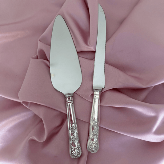 Wedding Gift Set: Personalised Vintage Cake Slice and Knife | Shell