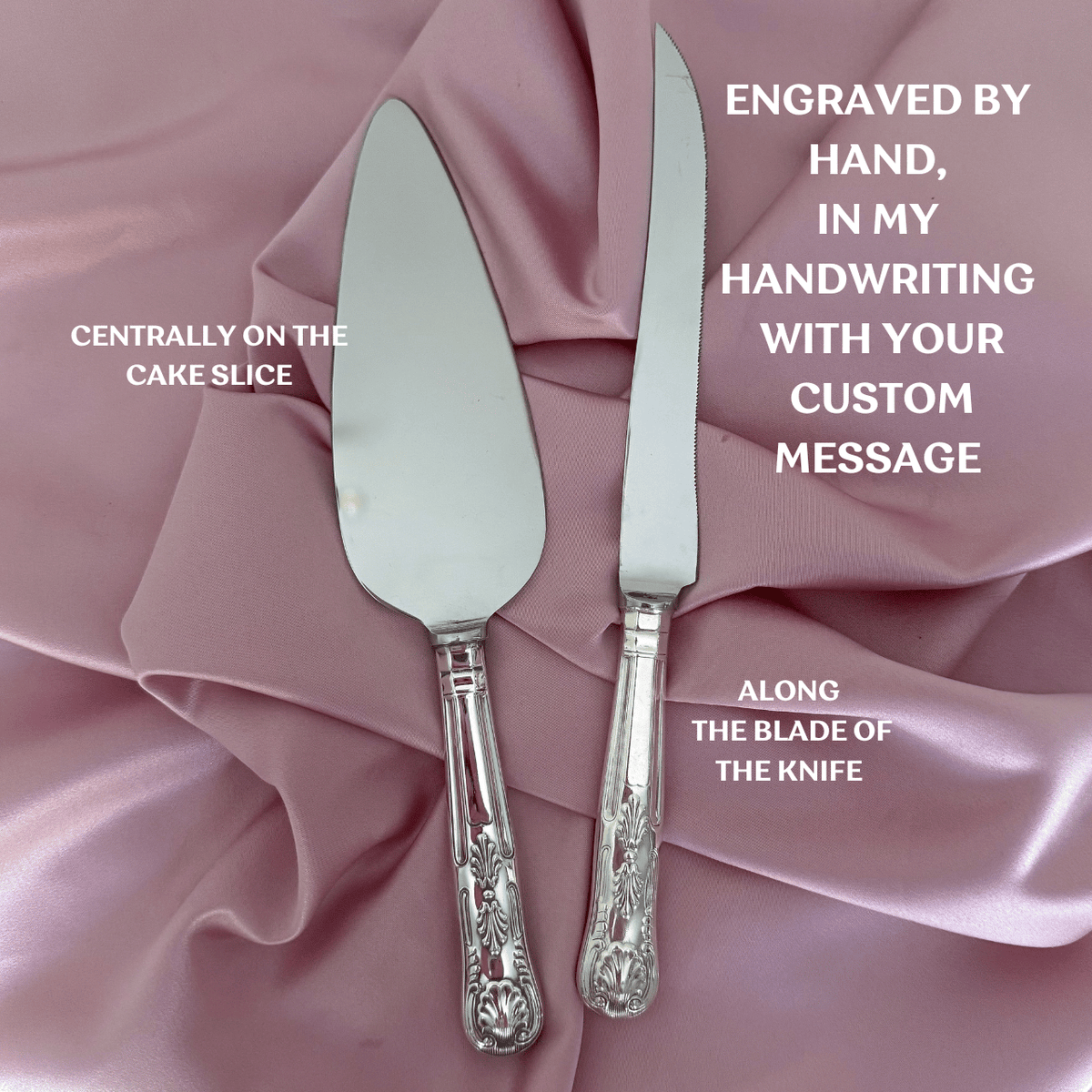 Wedding Gift Set: Personalised Vintage Cake Slice and Knife | Shell